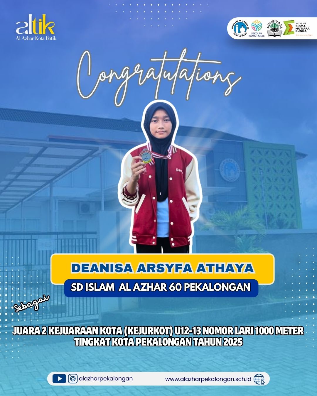 Juara 2 Kejuaraan Kota (KEJURKOT) U12-13 nomor lari 1000 meter
