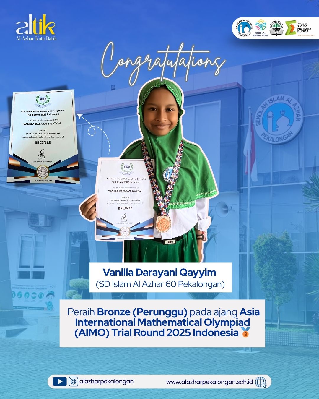 Peraih Bronze (Perunggu) Ajang Asia International Mathematical Olympiad (AIMO) Trial Round 2025 Indonesia