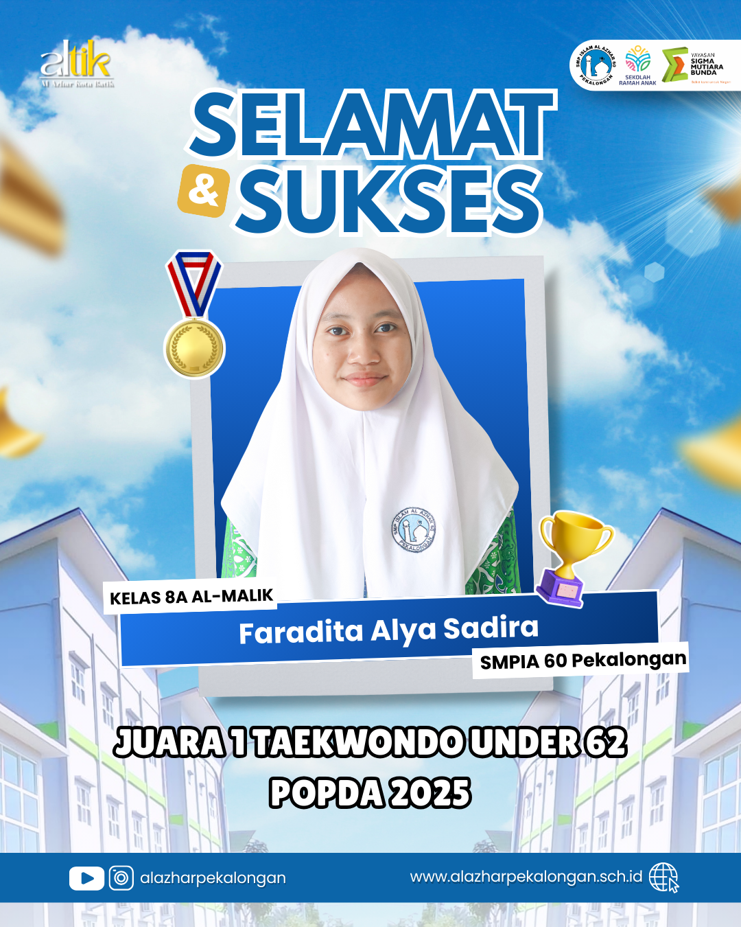 Juara 1 Taekwondo Under 51 - POPDA 2025