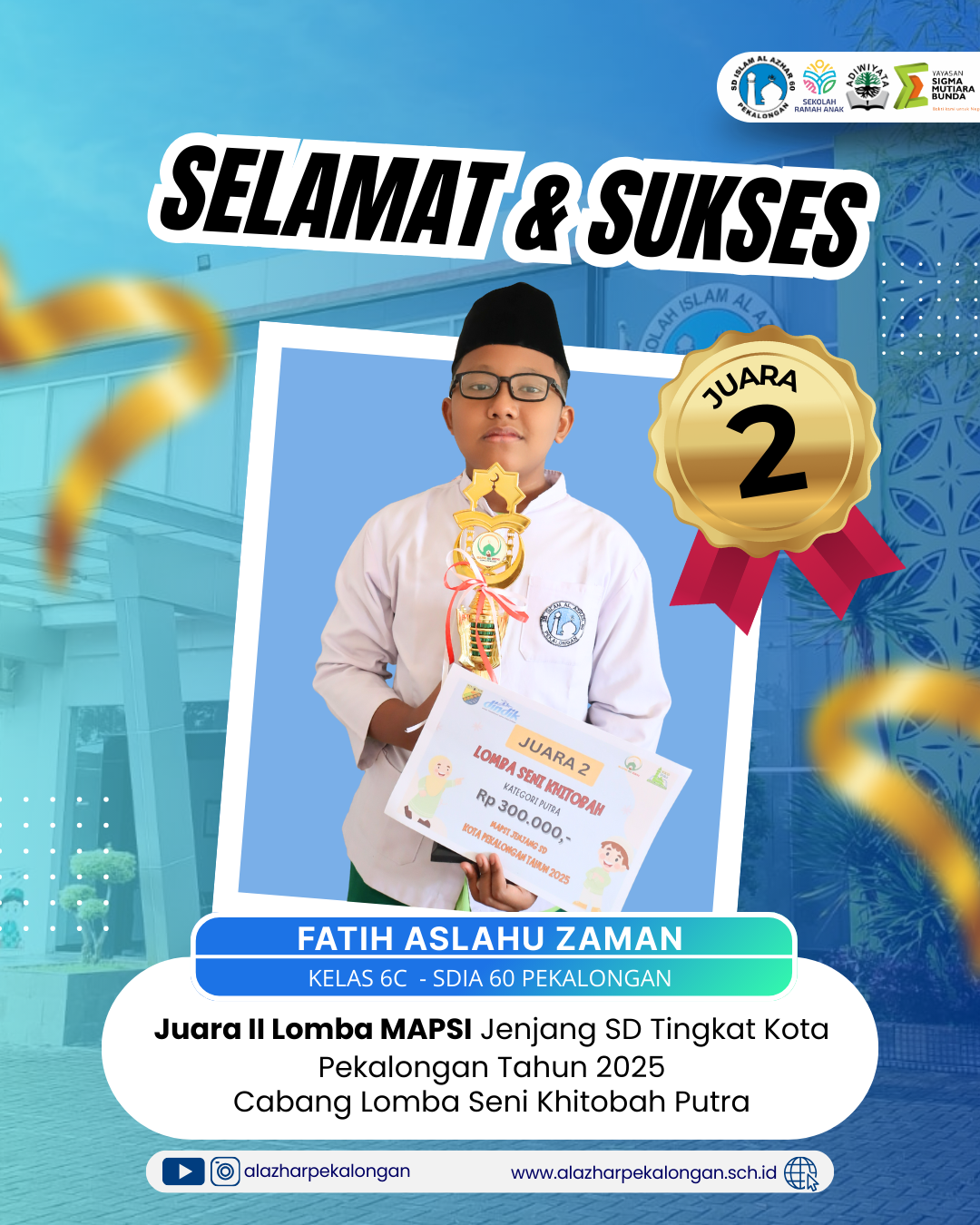 Juara 2 Lomba Khitobah Putra MAPSI 2025