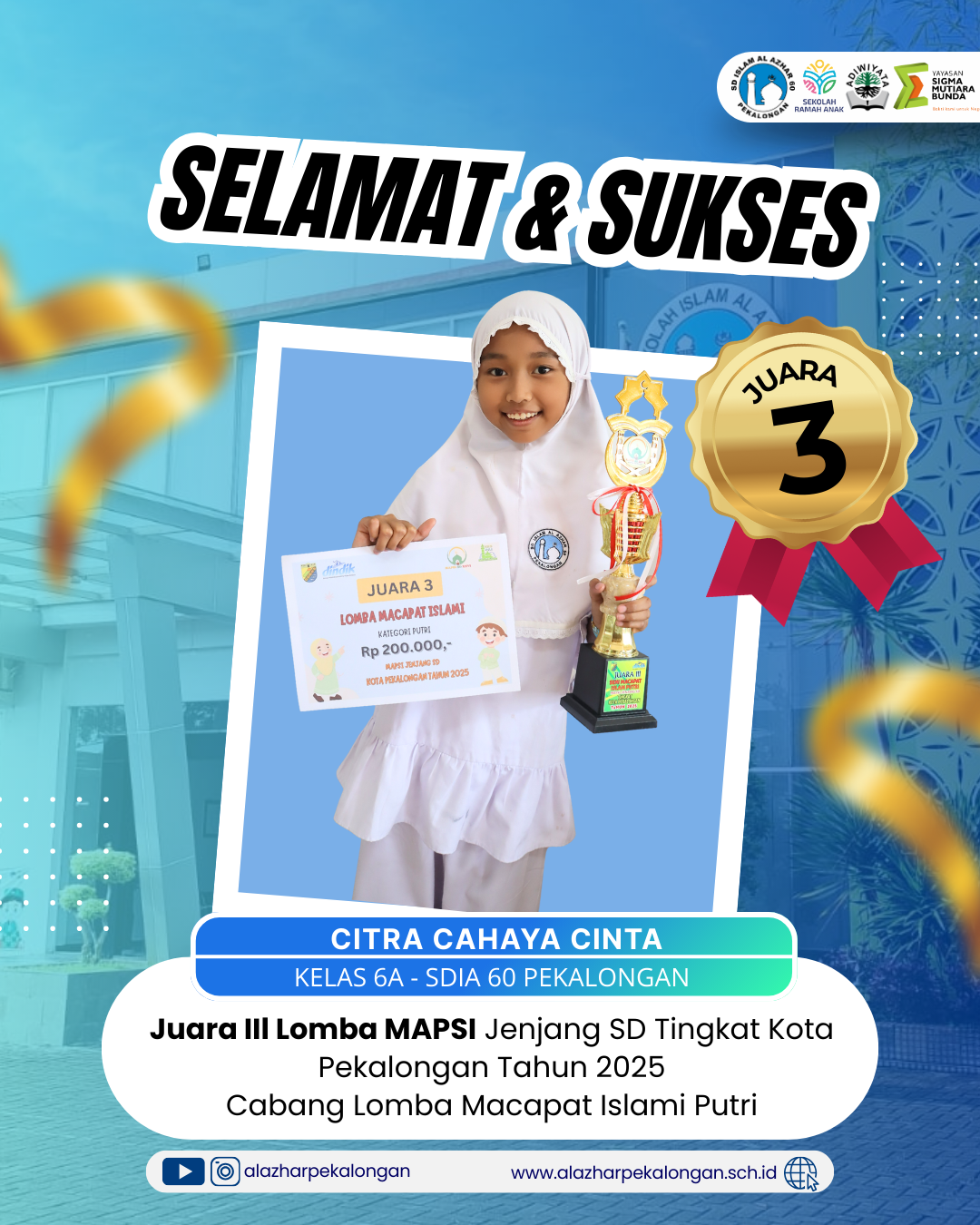 Juara 3 Lomba Macapat Islami Putri MAPSI 2025