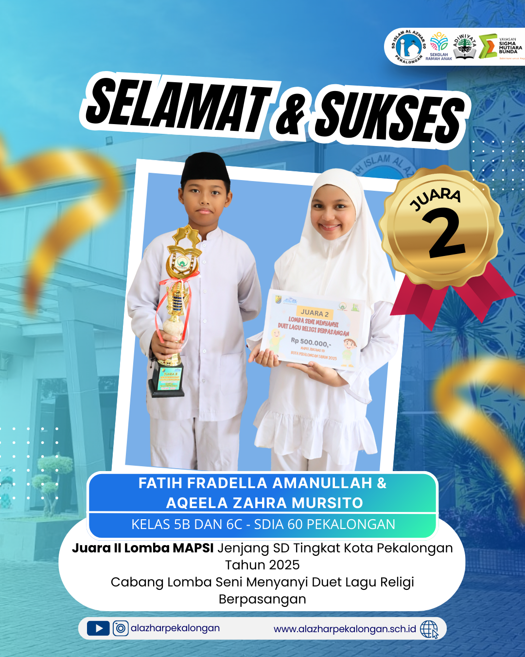 Juara 2 Lomba Duet Religi Berpasangan MAPSI 2025