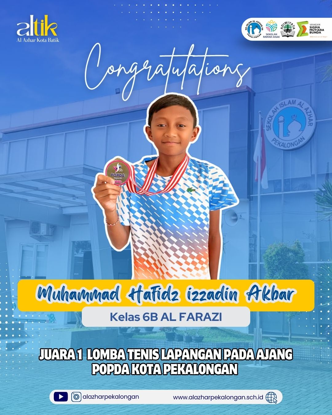 Juara 1 Lomba Tenis Lapangan POPDA 2025