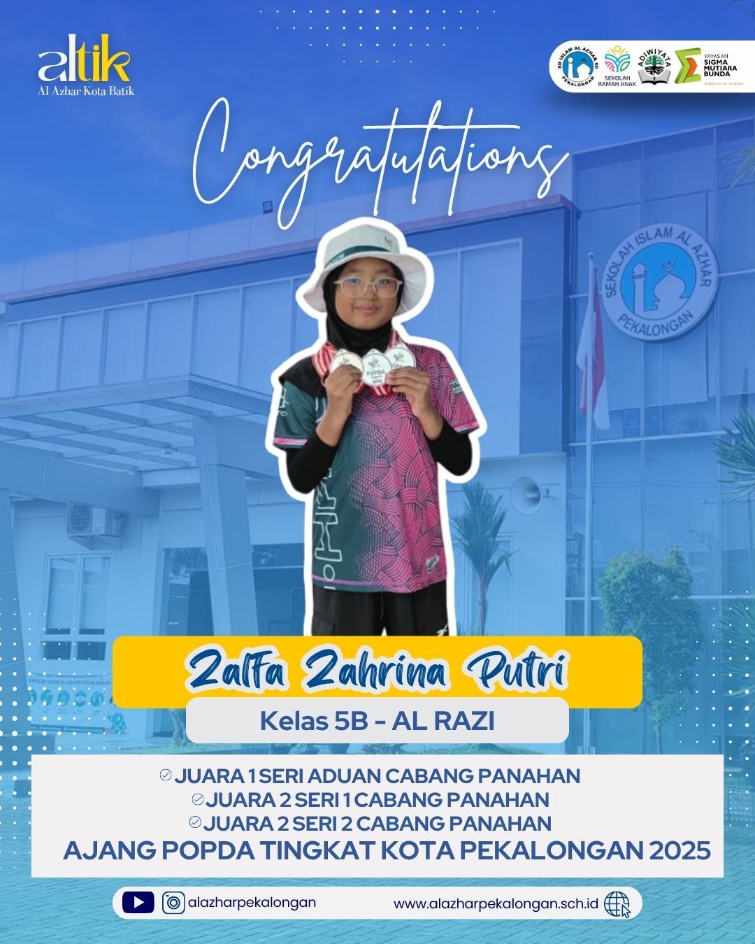 Juara 1 Seri Aduan Cabang Panahan, Juara 2 Seri 1 Cabang Panahan, dan Juara 2 Seri 2 Cabang Panahan POPDA 2025