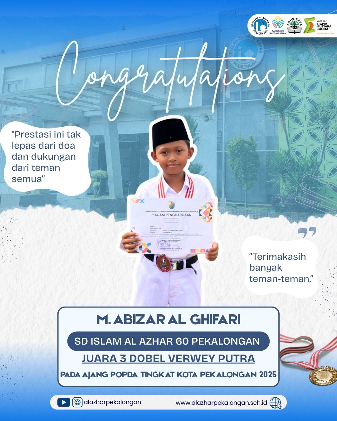 Juara 3 Double Fairway Putra Ajang POPDA 2025